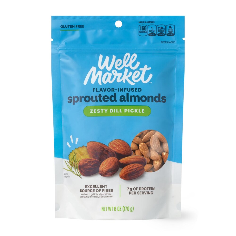 Zesty Dill Pickle Flavor-Infused Sprouted Almonds