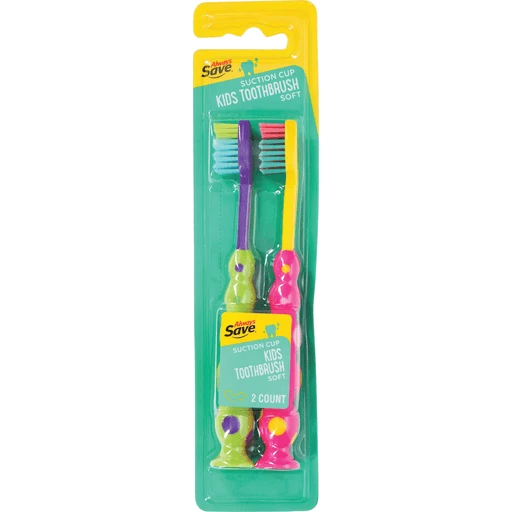 Suction Cup Kids Toothbrushes 2pk