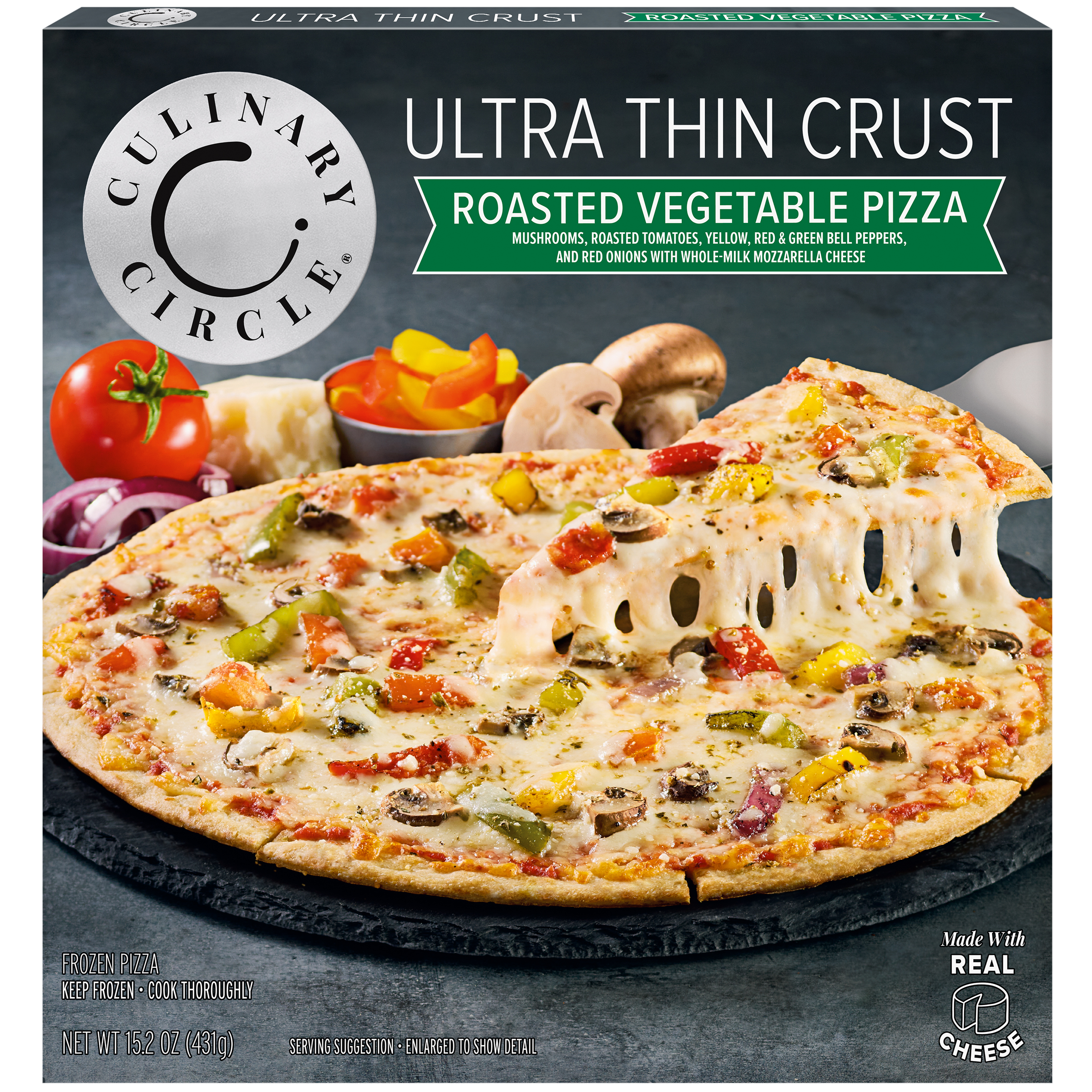 Ultra-Thin Crust Roasted Vegetable Pizza