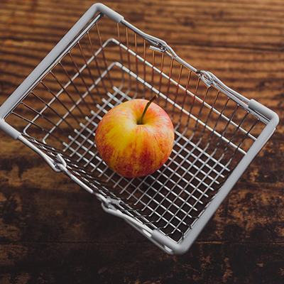 Small Shopping Cart with Apple